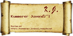Kummerer Juvenál névjegykártya